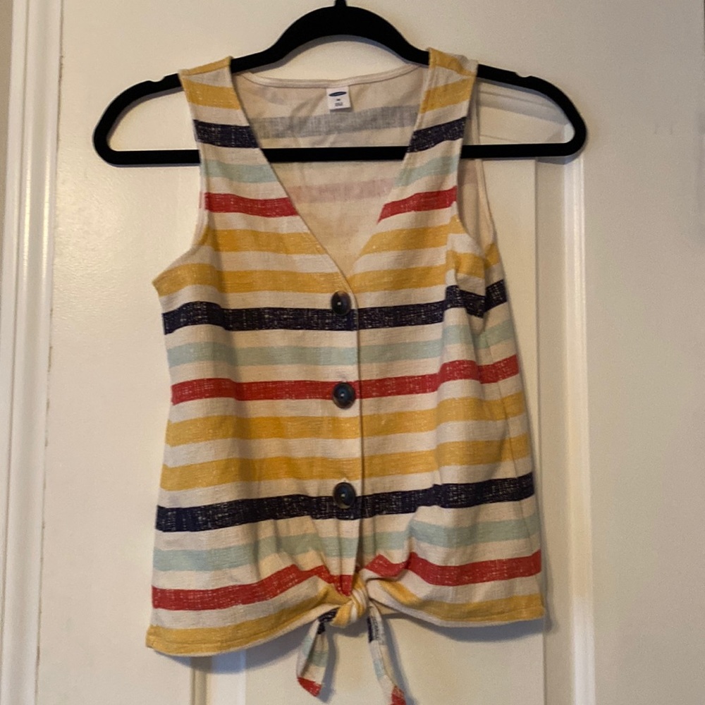 Old navy striped tank with tie